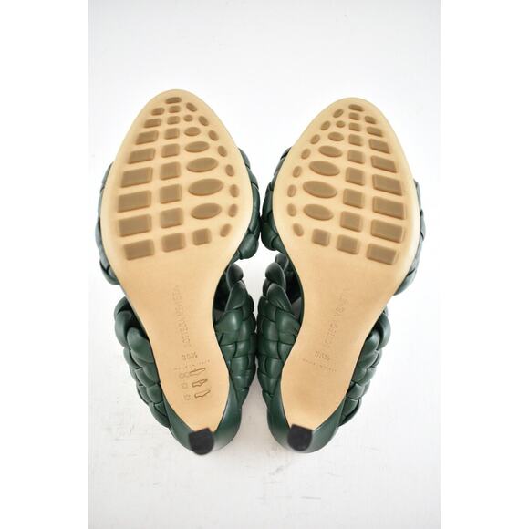Bottega Veneta Curve Padded Green Vert Foncee Leather Sandal Mule Heel Pump 36.5 - Picture 12 of 12